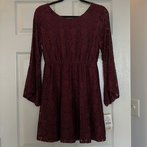 Rewind Maroon Lace Dress size Medium NWT